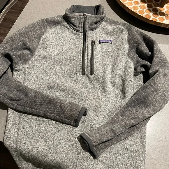 Patagonia Men's Better Sweater 1/4 Zip Fleece - Nickel w Forge Grey
